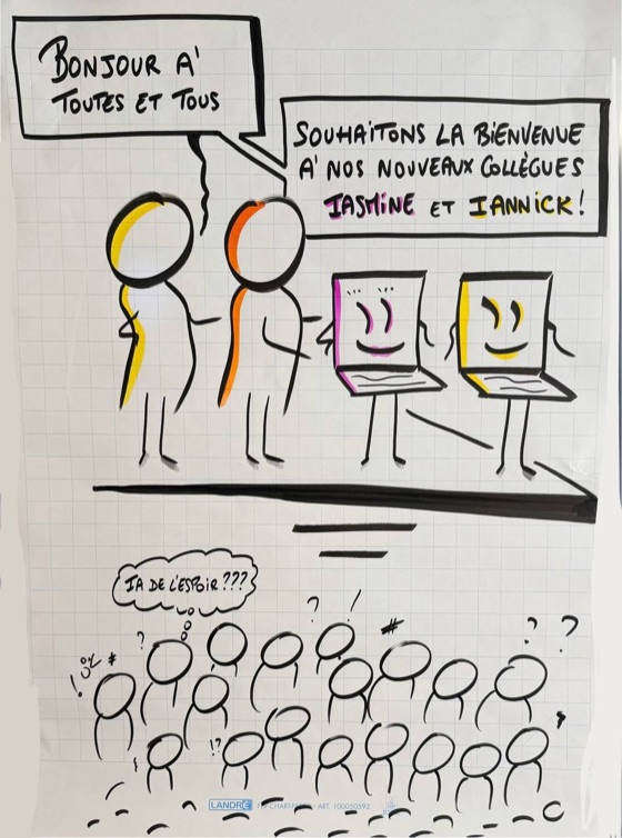 Paperboard d'accueil de nouveaux venus, par Alban Montreuil